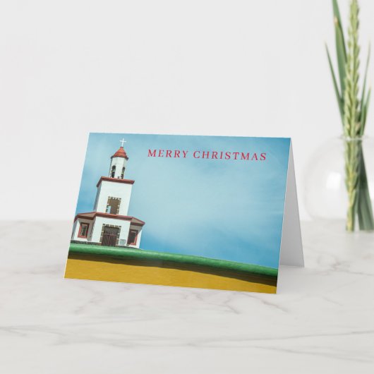教会の尖塔ビュークリスマスカード シーズンカード (正面)