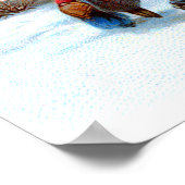 教会の常緑クリスマスツリーに行く ポスター (角)