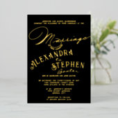 教会の式お祝い素朴、スクリプ結婚ト 箔招待状 (立ち正面)