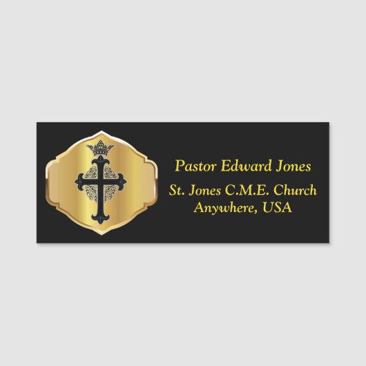 教会の役員の名前タグ 名札 (正面)