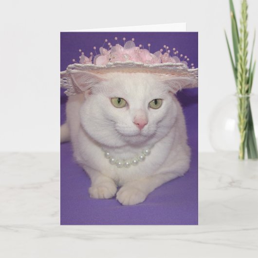 教会の復活祭に行きたかった小さな猫 シーズンカード (正面)