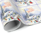 教会の愛国心をテーマにしたクリスマスのラッピング紙 ラッピングペーパー (ロールコーナー)