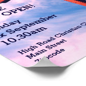 教会の懇親会お祝いを開き直しカスタマイズ ポスター (角)