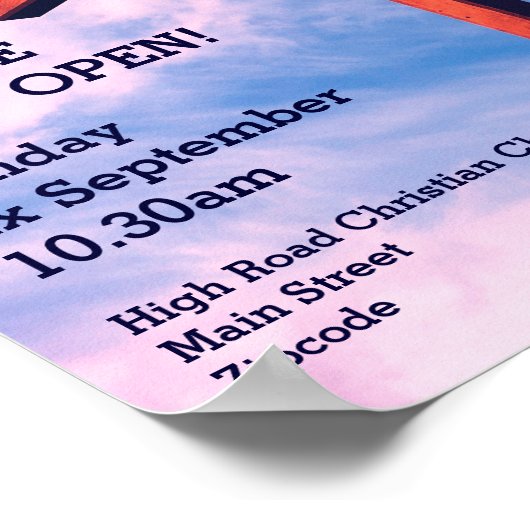 教会の懇親会お祝いを開き直しカスタマイズ ポスター (角)