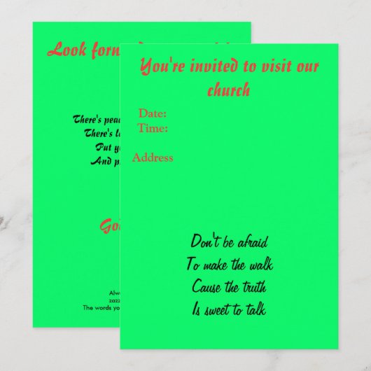 教会の招待 招待状 (正面/裏面)