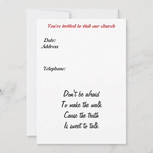 教会の招待 招待状 (正面)