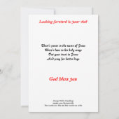 教会の招待 招待状 (裏面)