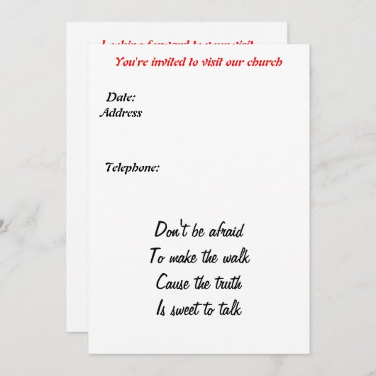 教会の招待 招待状 (正面/裏面)