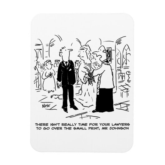 教会の挙式で牧師が弁護士にノーと言う マグネット (縦)