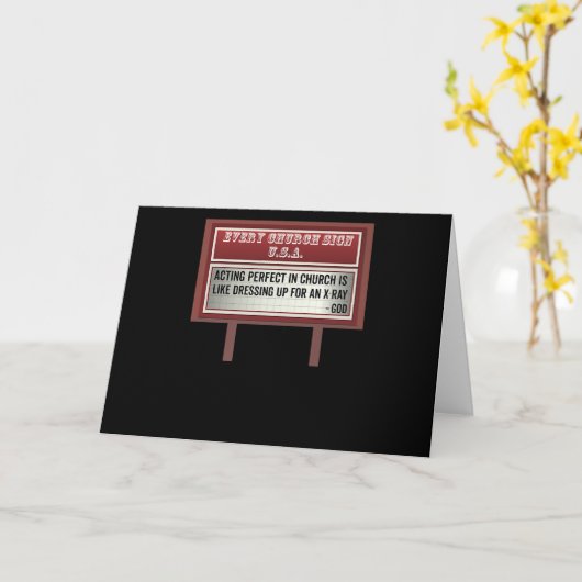 教会の掲示板 キリスト教ジョーク演技 カード (黄色い花)