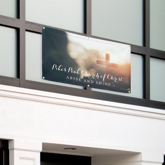 教会の旗|アイズ&シャイン 横断幕 (ビルの外側)