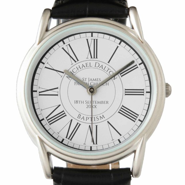 教会の時計でのバプテパーソナライズされたィス 腕時計 (クリエイターアップロード済み)