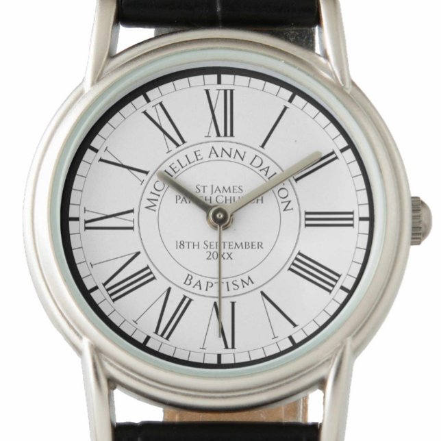 教会の時計でのバプテパーソナライズされたィス 腕時計 (クリエイターアップロード済み)