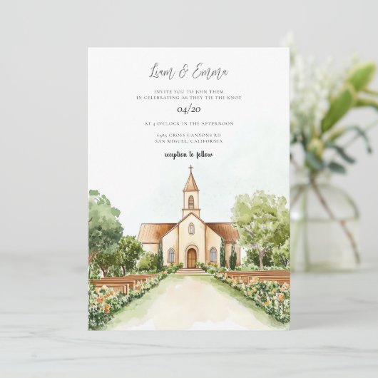教会の水の色のヴィナッ結婚ジ 招待状 (スタンド正面)