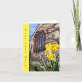教会の水仙 - カスタマイズ可能なグリーティングカード カード (正面)