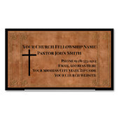 教会の牧師のスタンプされた革のクリスチャンエレガントス マグネット名刺 (正面)