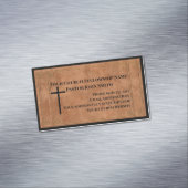 教会の牧師のスタンプされた革のクリスチャンエレガントス マグネット名刺 (インサイチュ)