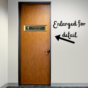 教会の牧師の上品な金ゴールドとブラック サインプレート