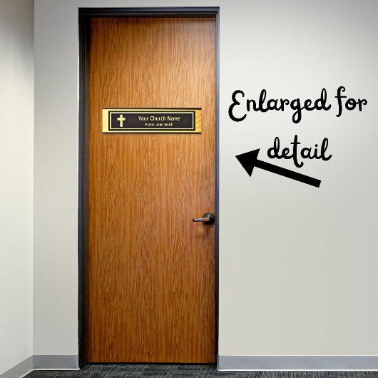 教会の牧師の上品な金ゴールドとブラック サインプレート