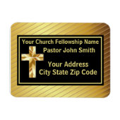 教会の牧師の上品な金ゴールドとブラック マグネット (横)