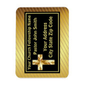 教会の牧師の上品な金ゴールドとブラック マグネット (縦)