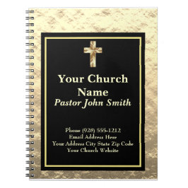 教会の牧師の上品な金ゴールドと黒いオフィスジャーナル ノートブック