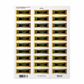 教会の牧師の上品な金ゴールドと黒いビジネス ラベル (フルシート)