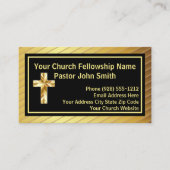 教会の牧師の上品な金ゴールドと黒の名刺 名刺 (正面)