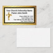 教会の牧師の上品な金ゴールドと黒の名刺 名刺 (正面/裏面)