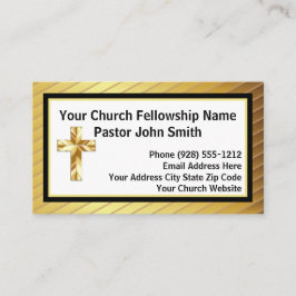 教会の牧師の上品な金ゴールドと黒の名刺 名刺