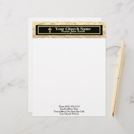 教会の牧師の金ゴールドと黒いビジネス レターヘッド