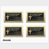 教会の牧師の金ゴールドと黒いビジネス 長方形シール (シート)