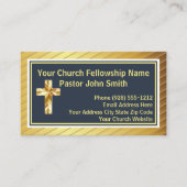 教会の牧師の高級金ゴールドと海軍の名刺 名刺 (正面)