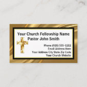 教会の牧師エレガント金ゴールドとブラック 名刺 (正面)