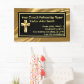 教会の牧師エレガント金ゴールドとブラック 横断幕 (インサイチュ)