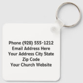 教会の牧師クラシー・ブラック・クロス・ビジネス キーホルダー (裏面)