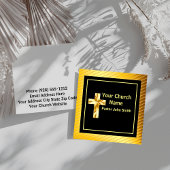 教会の牧師クラッシー金ゴールドとブラックスクエア スクエア名刺