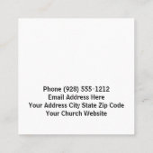 教会の牧師クラッシー金ゴールドとブラックスクエア スクエア名刺 (裏面)