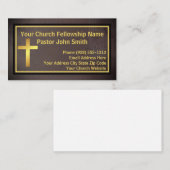 教会の牧師グランジ金ゴールド 名刺 (正面/裏面)