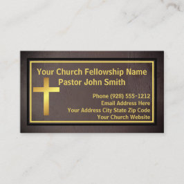 教会の牧師グランジ金ゴールド 名刺