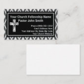 教会の牧師シルバーと黒のパターン 名刺 (正面/裏面)