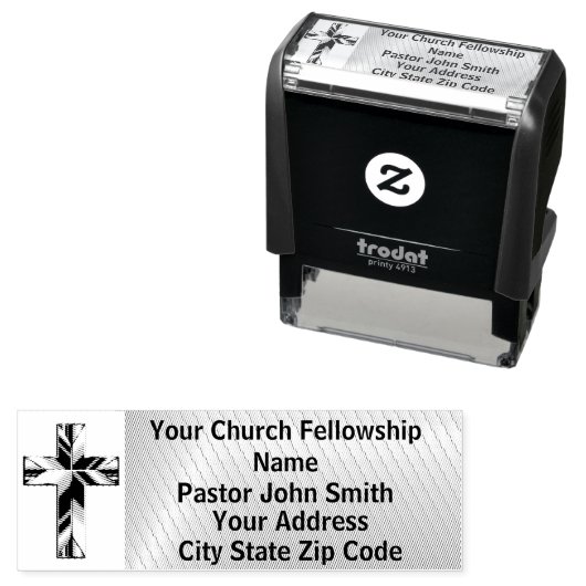 教会の牧師シルバー・クロス・ビジネス セルフインキングスタンプ (インサイチュ)