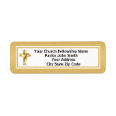 教会の牧師スムーズな金ゴールドと黒いビジネス ラベル (正面)