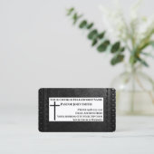 教会の牧師ブラックレザークリスチャン 名刺 (スタンド正面)