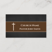教会の牧師ブラックレザークリスチャン 名刺 (正面)