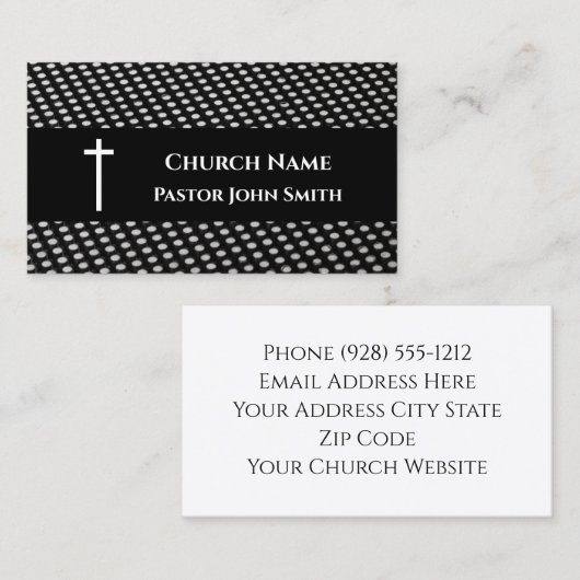 教会の牧師モダン白黒パタン・クリスチャン 名刺 (正面/裏面)
