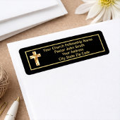 教会の牧師モダン金ゴールドと黒いビジネス ラベル