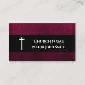 教会の牧師ヴィンテージレッドベルベットクリスチャン 名刺 (正面)
