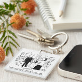 教会の牧師結婚が弁護士にノーと言う キーホルダー (正面右)