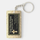 教会の牧師金ゴールドとブラックバルク キーホルダー (裏面)